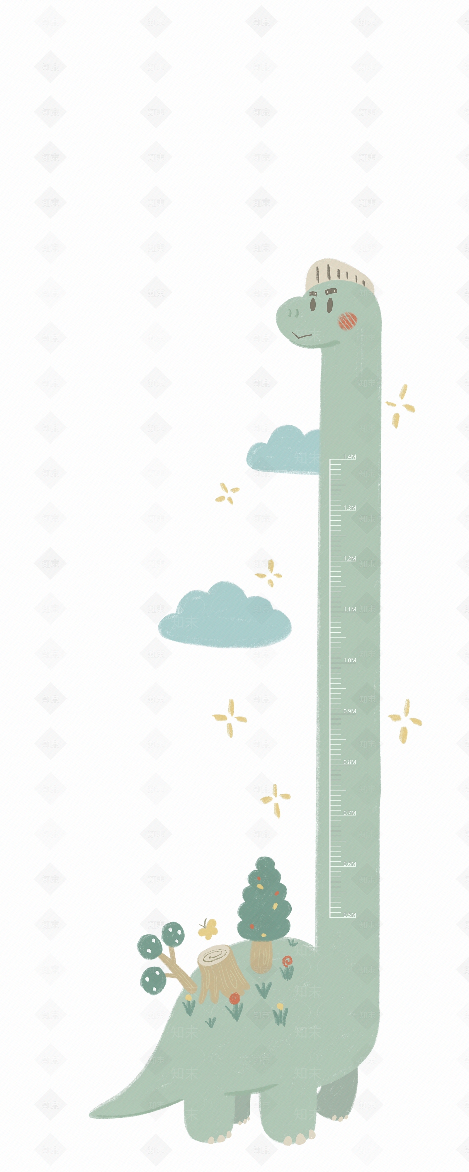 卡通儿童动物壁画装饰画贴图下载【ID:1119641803】