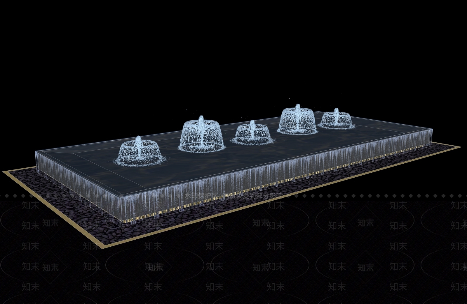 现代喷泉SU模型下载【ID:1119660133】