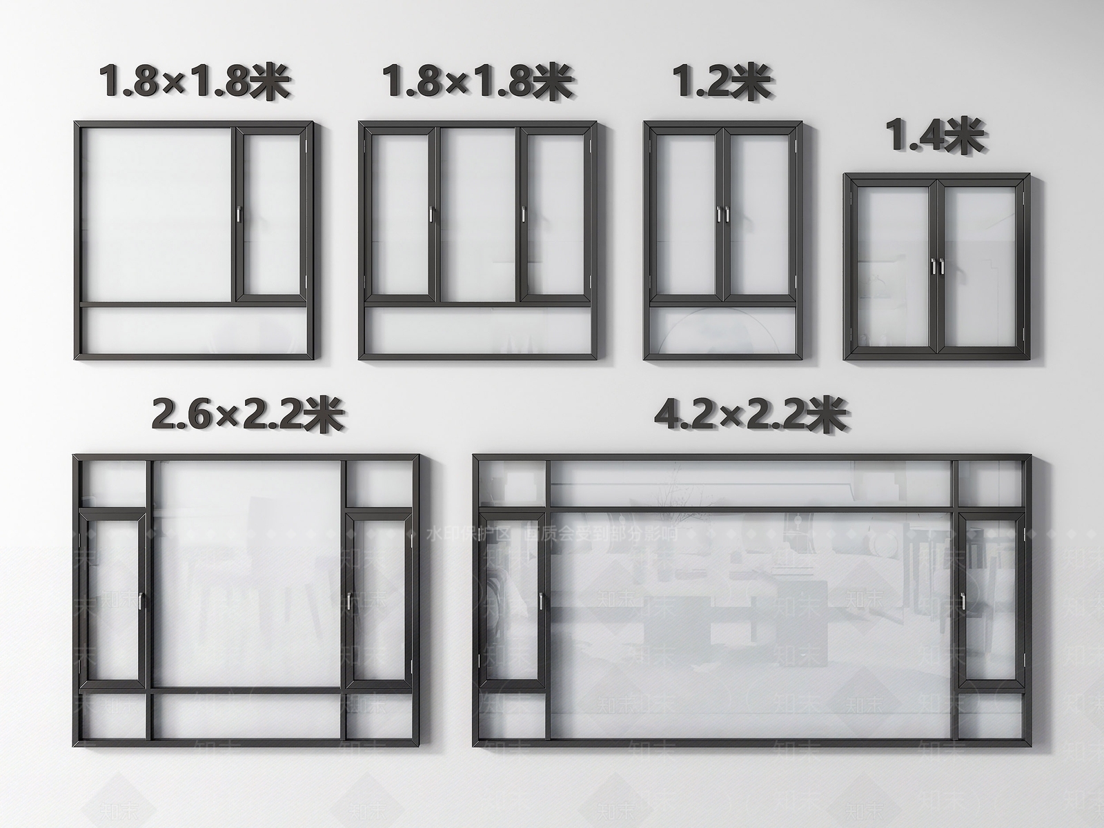 现代窗户SU模型下载【ID:1119676288】