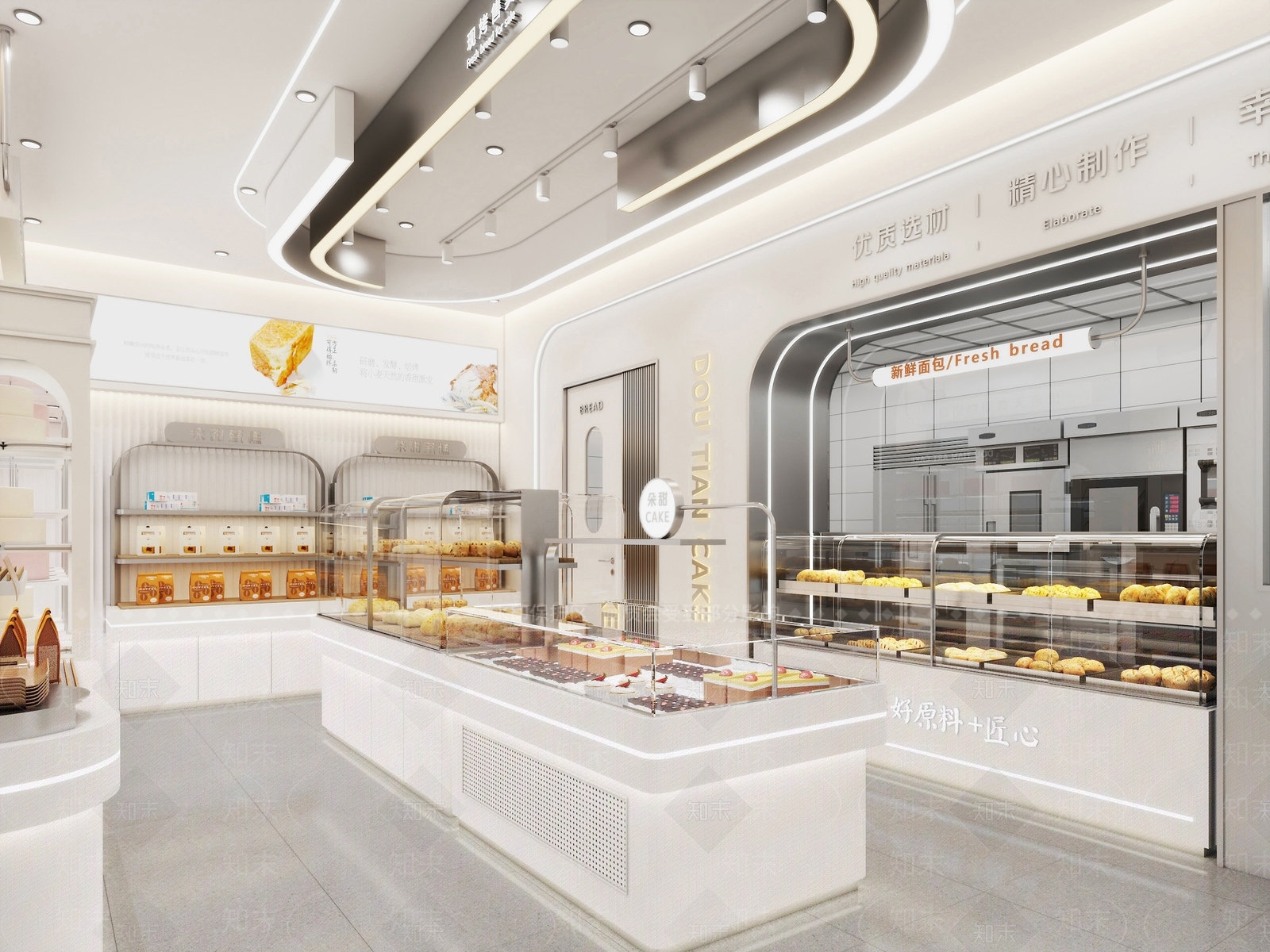 现代烘焙蛋糕店3D模型下载【ID:1119677307】