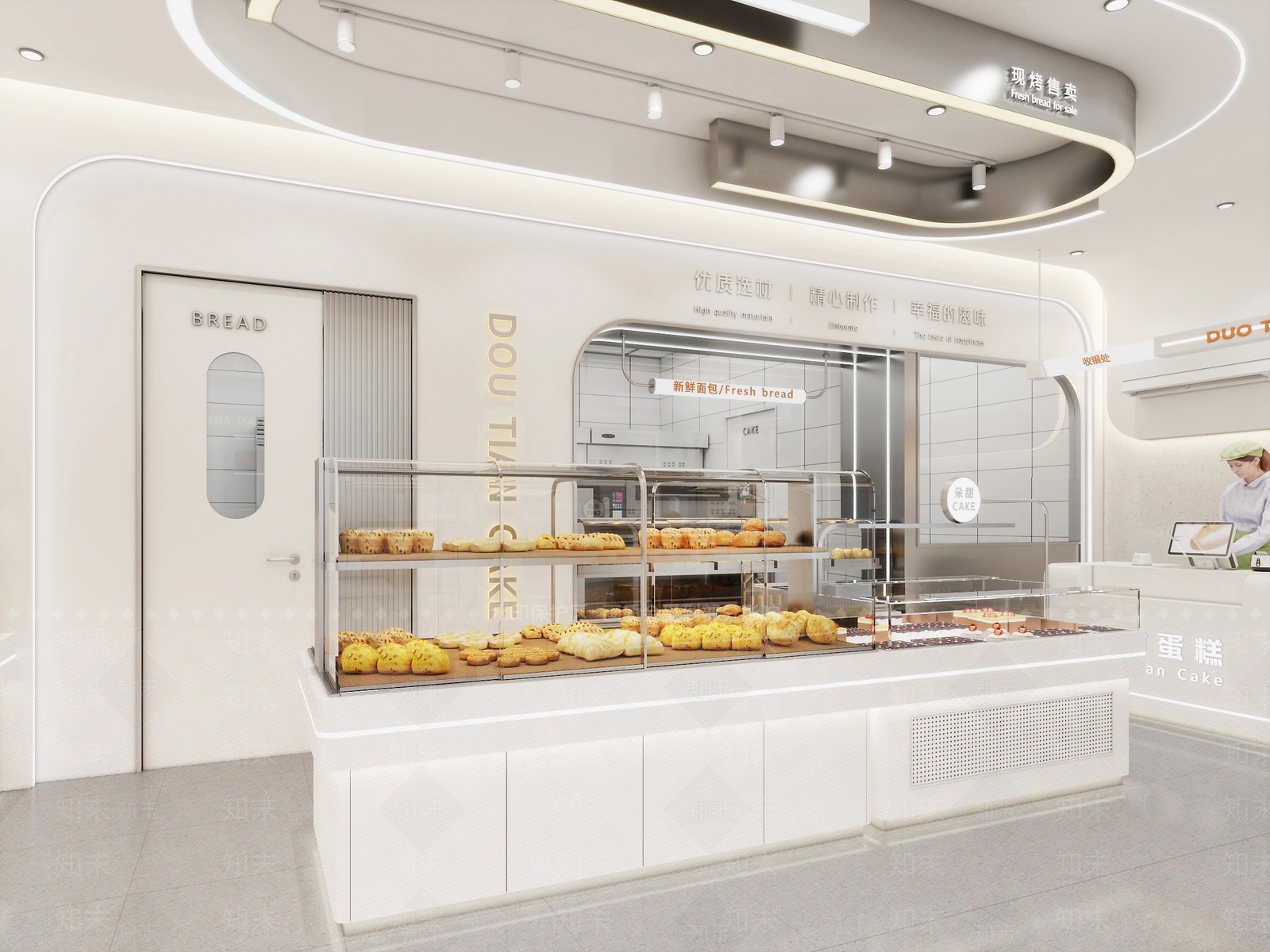 现代烘焙蛋糕店3D模型下载【ID:1119677307】