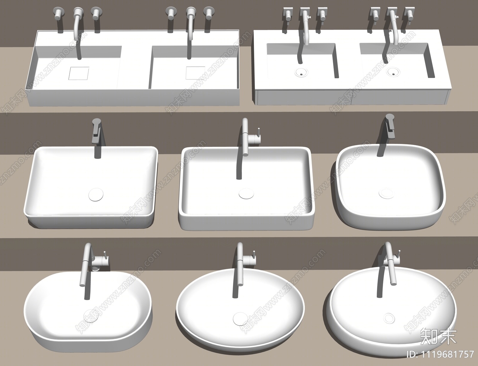洗面盆SU模型下载【ID:1119681757】
