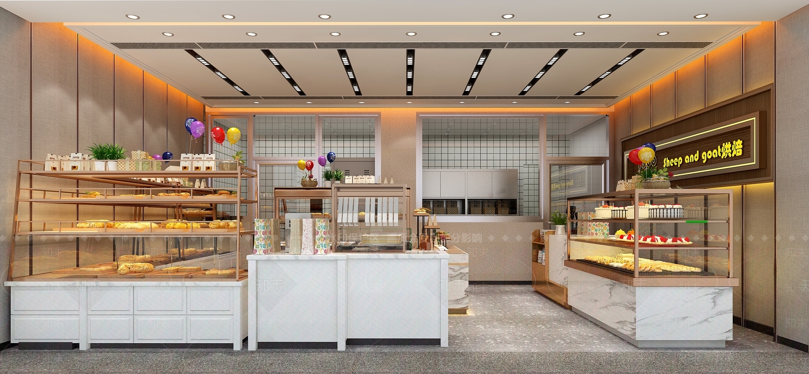 现代面包蛋糕店3D模型下载【ID:1119684703】