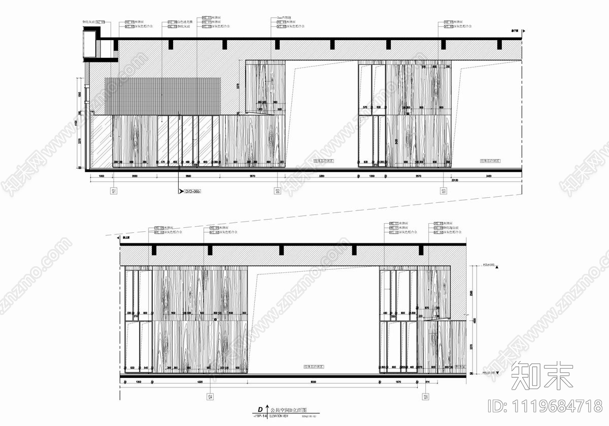 950㎡售楼处销售中心CAD施工图cad施工图下载【ID:1119684718】