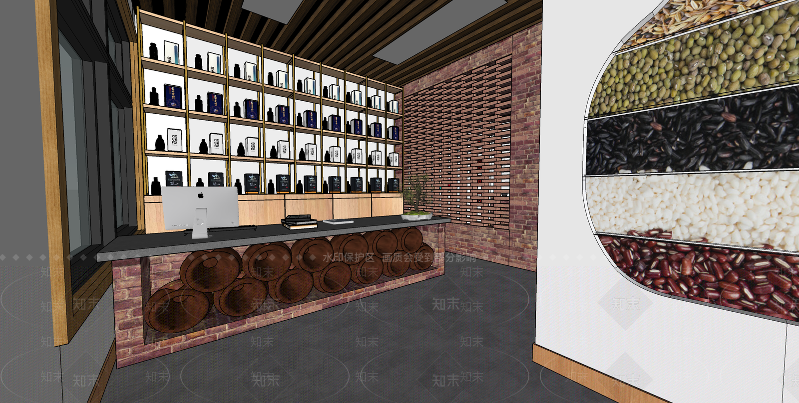 现代酒文化商业展厅SU模型下载【ID:1119694077】