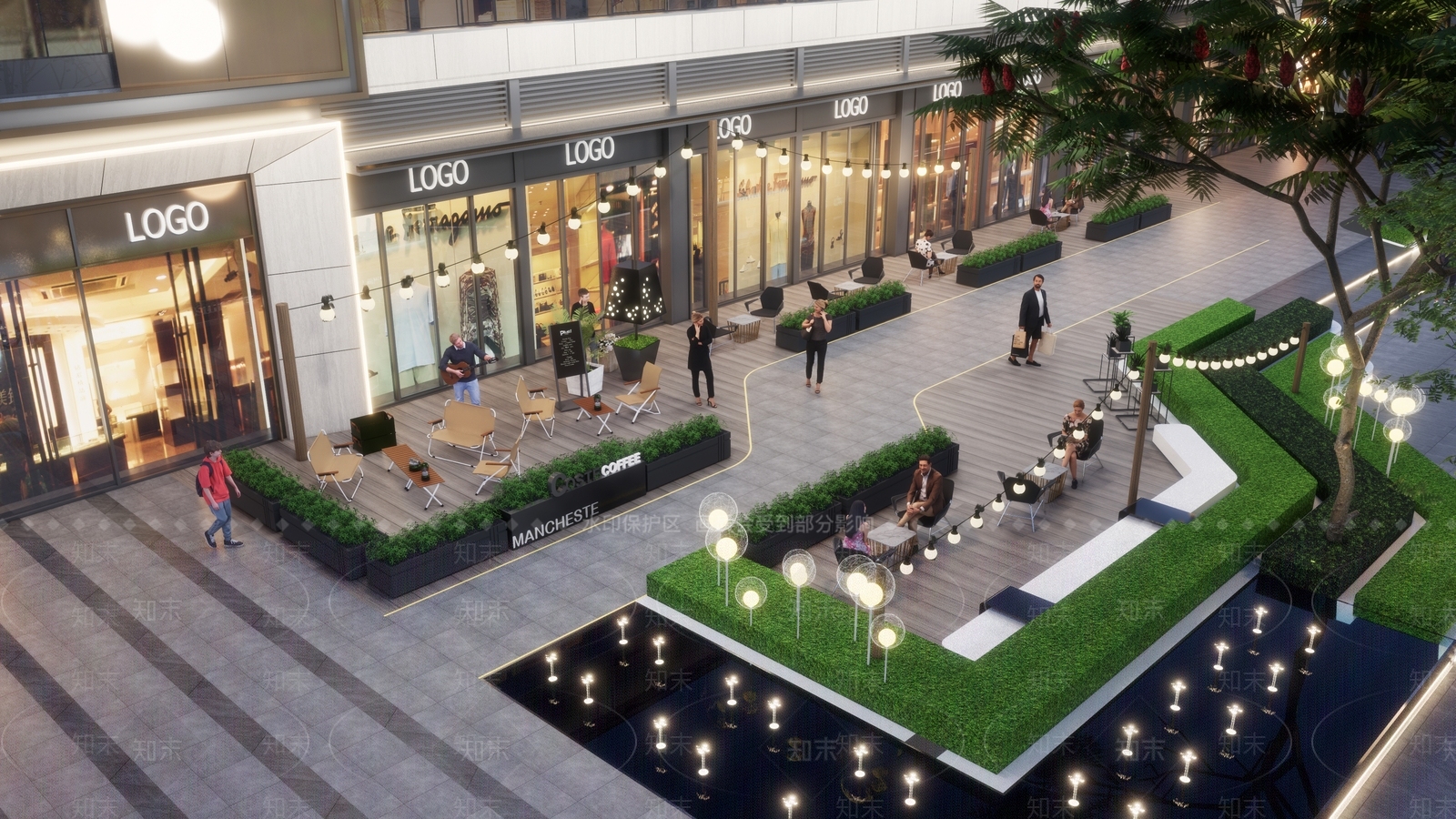 现代商业街景观SU模型下载【ID:1119783364】