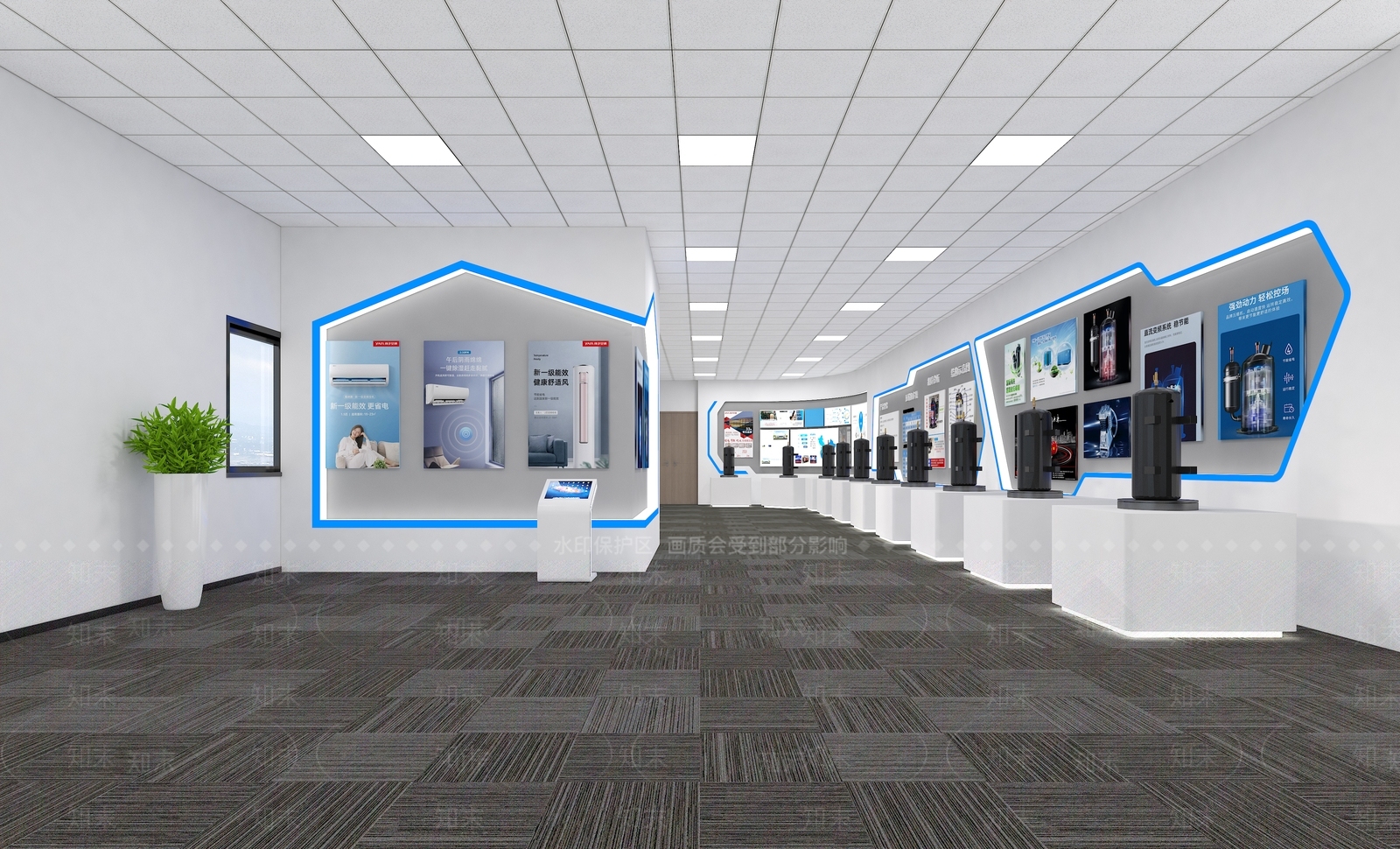 现代空调展厅3D模型下载【ID:1119696987】