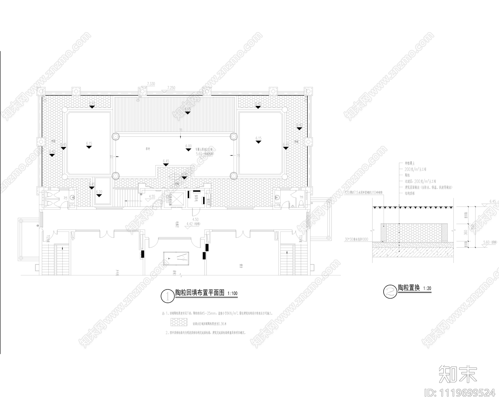 欧式古典屋顶花园节点详图施工图cad施工图下载【ID:1119699524】