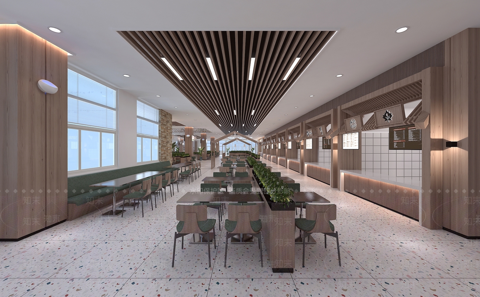 新中式特色学生餐厅3D模型下载【ID:1119700643】