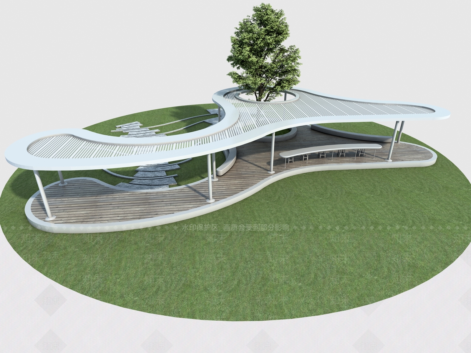 现代廊架3D模型下载【ID:1119703649】