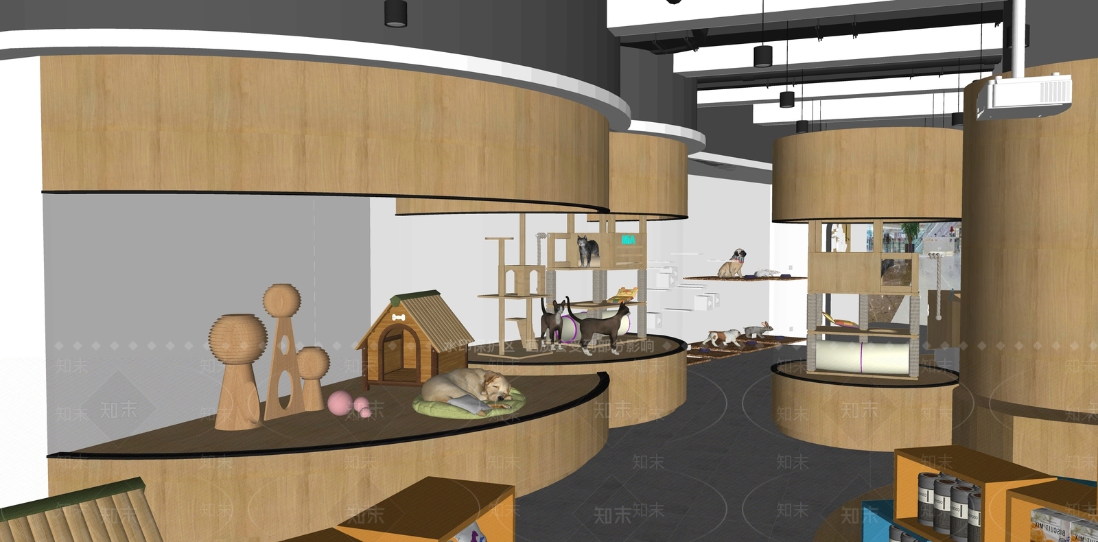 现代宠物店SU模型下载【ID:1119704384】