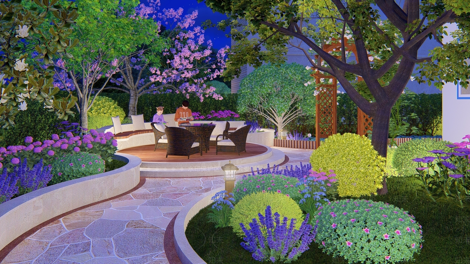 美式庭院SU模型下载【ID:1119762940】