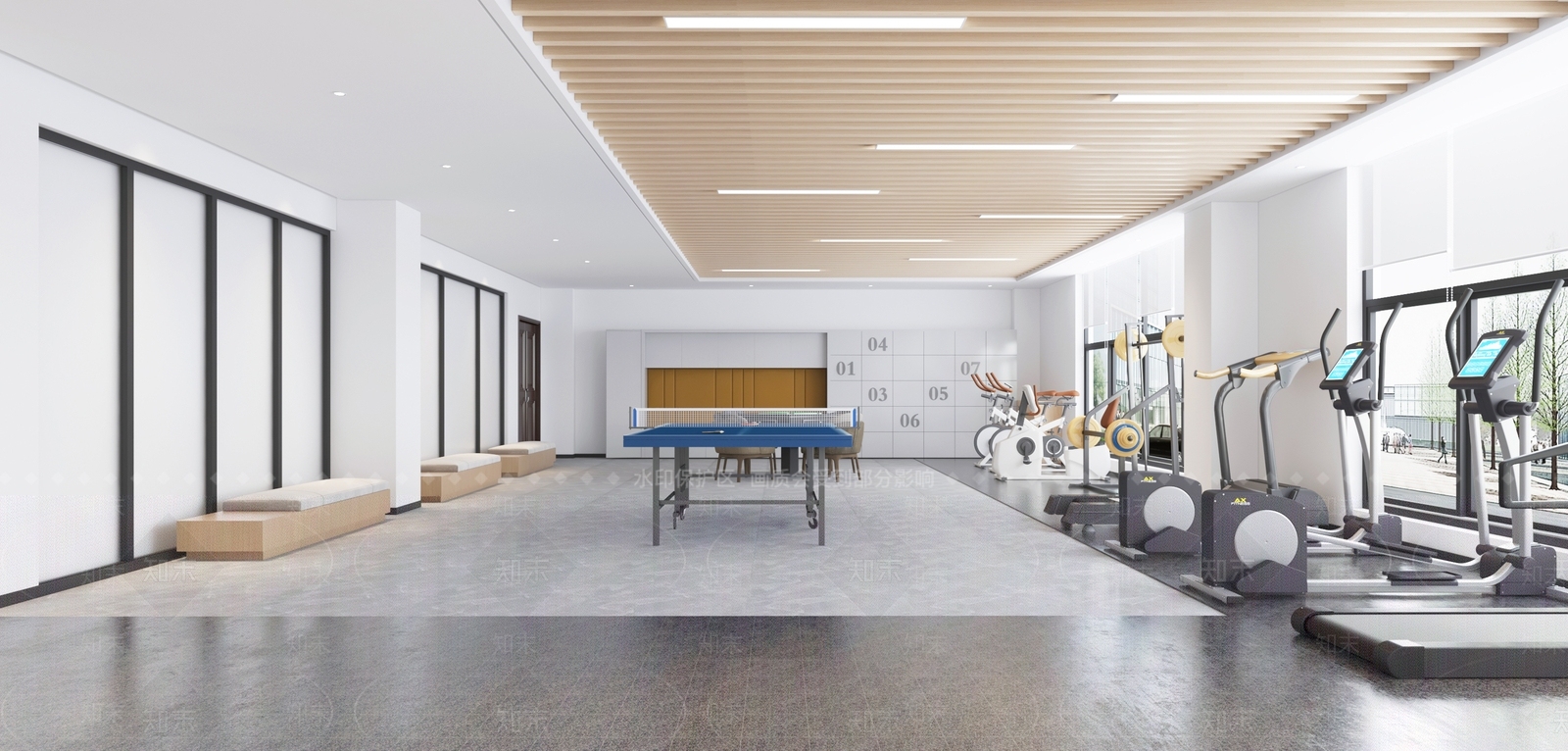 现代员工健身房3D模型下载【ID:1119706675】