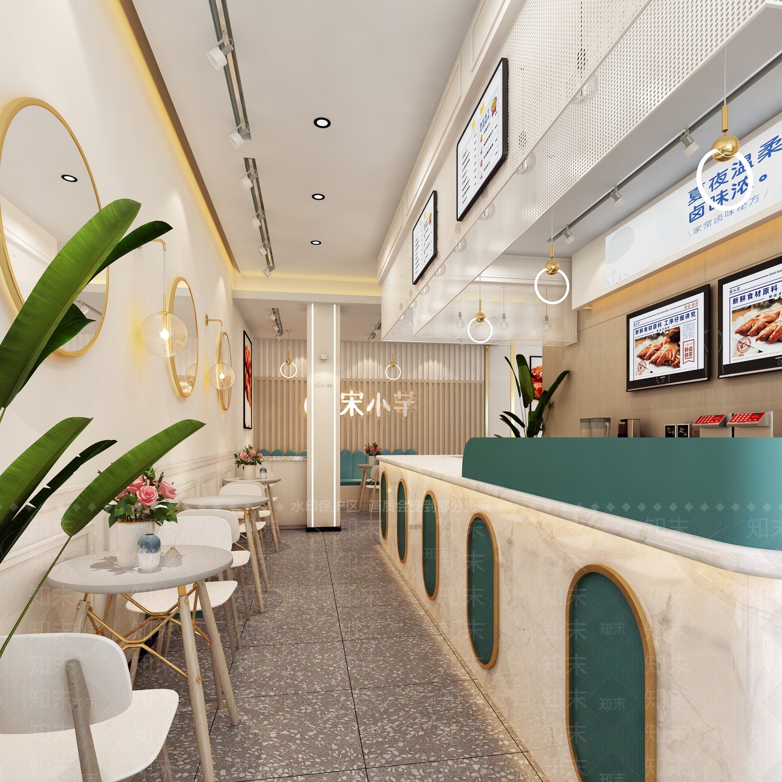 现代奶茶店3D模型下载【ID:1119706455】