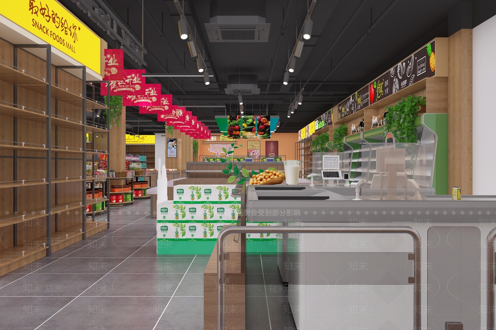 现代超市3D模型下载【ID:1119716534】