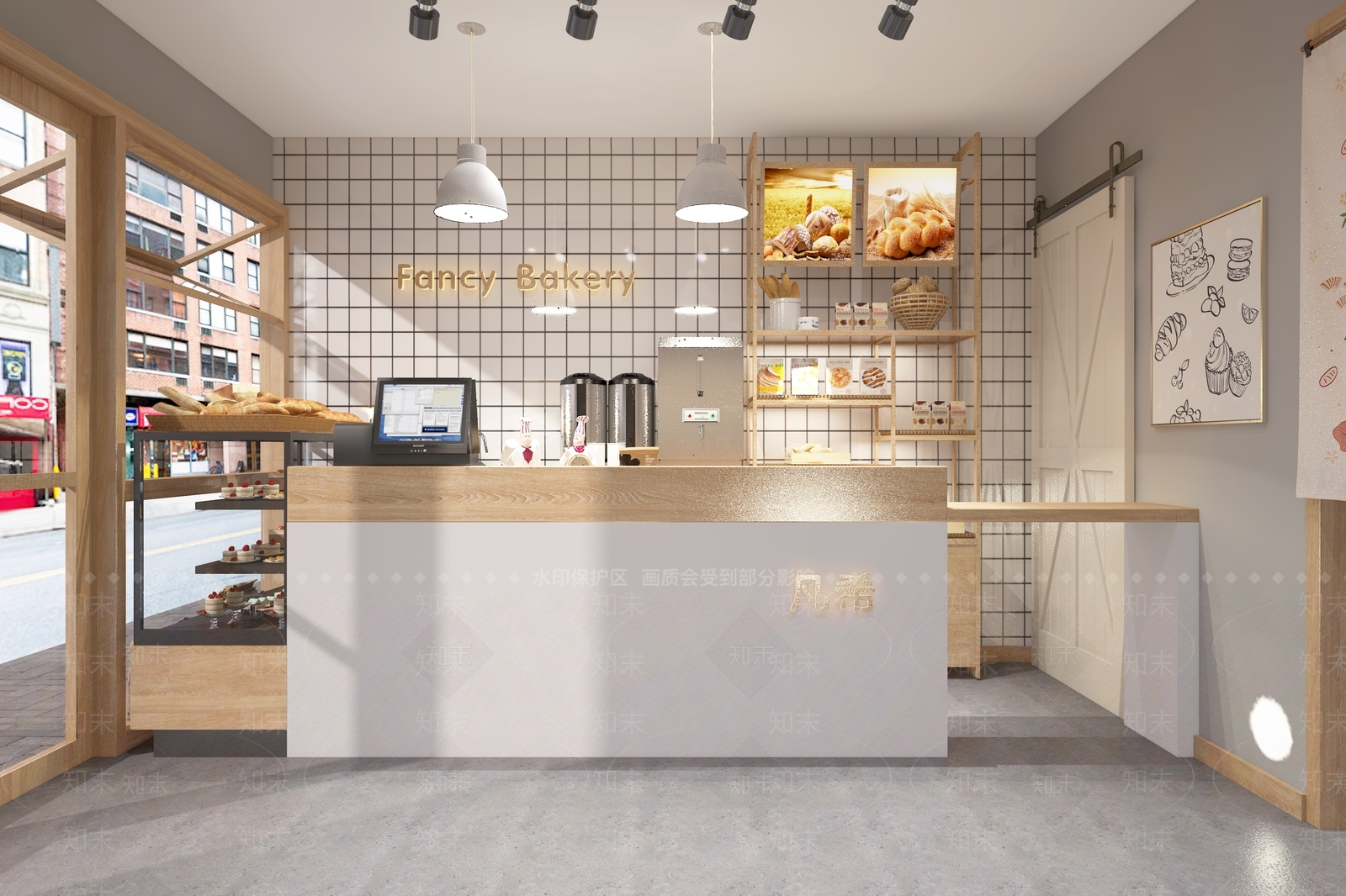 现代蛋糕店3D模型下载【ID:1120024872】