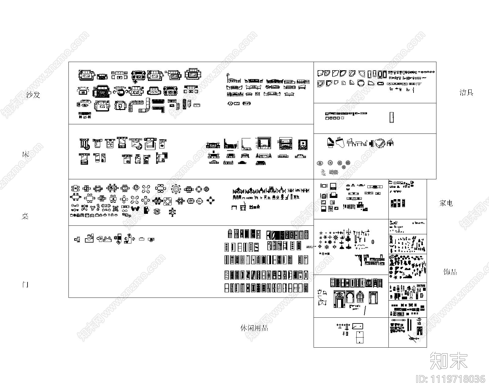 室内家具cad施工图下载【ID:1119718036】
