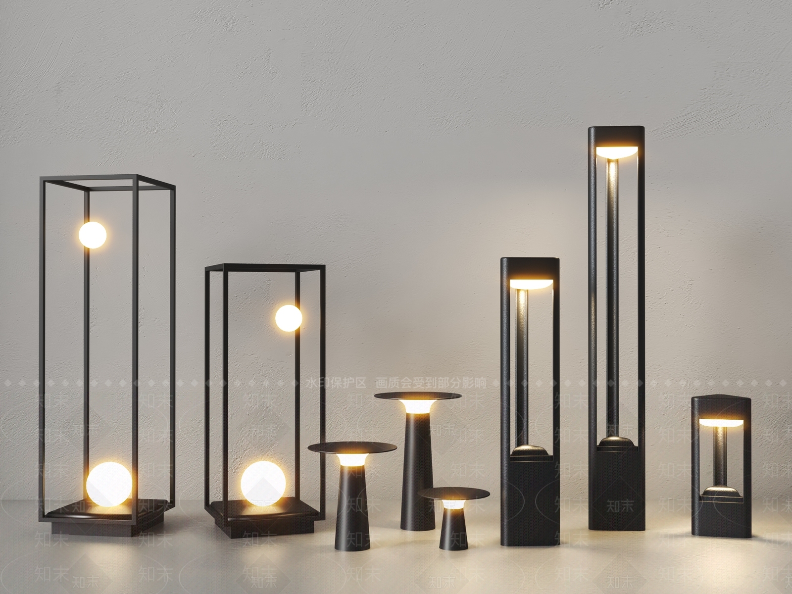 现代室外草坪灯SU模型下载【ID:1119718437】