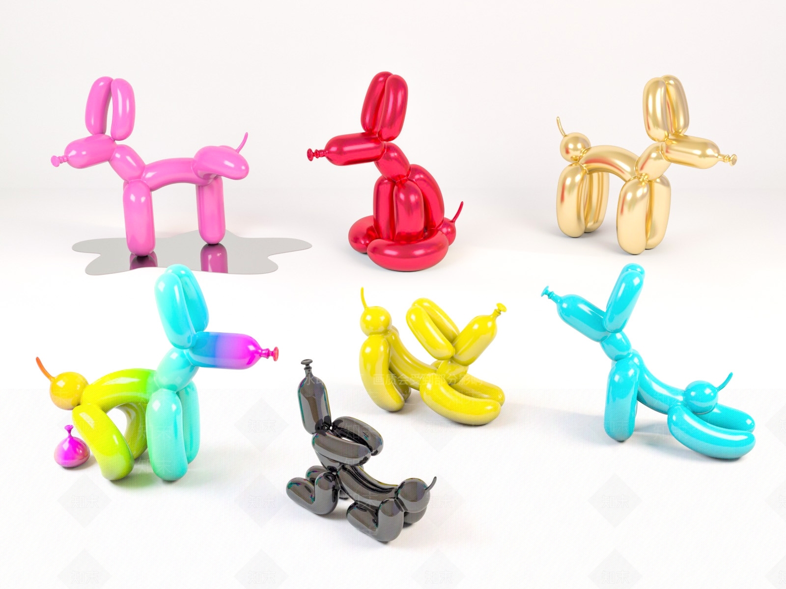 潮玩气球狗SU模型下载【ID:1119720594】