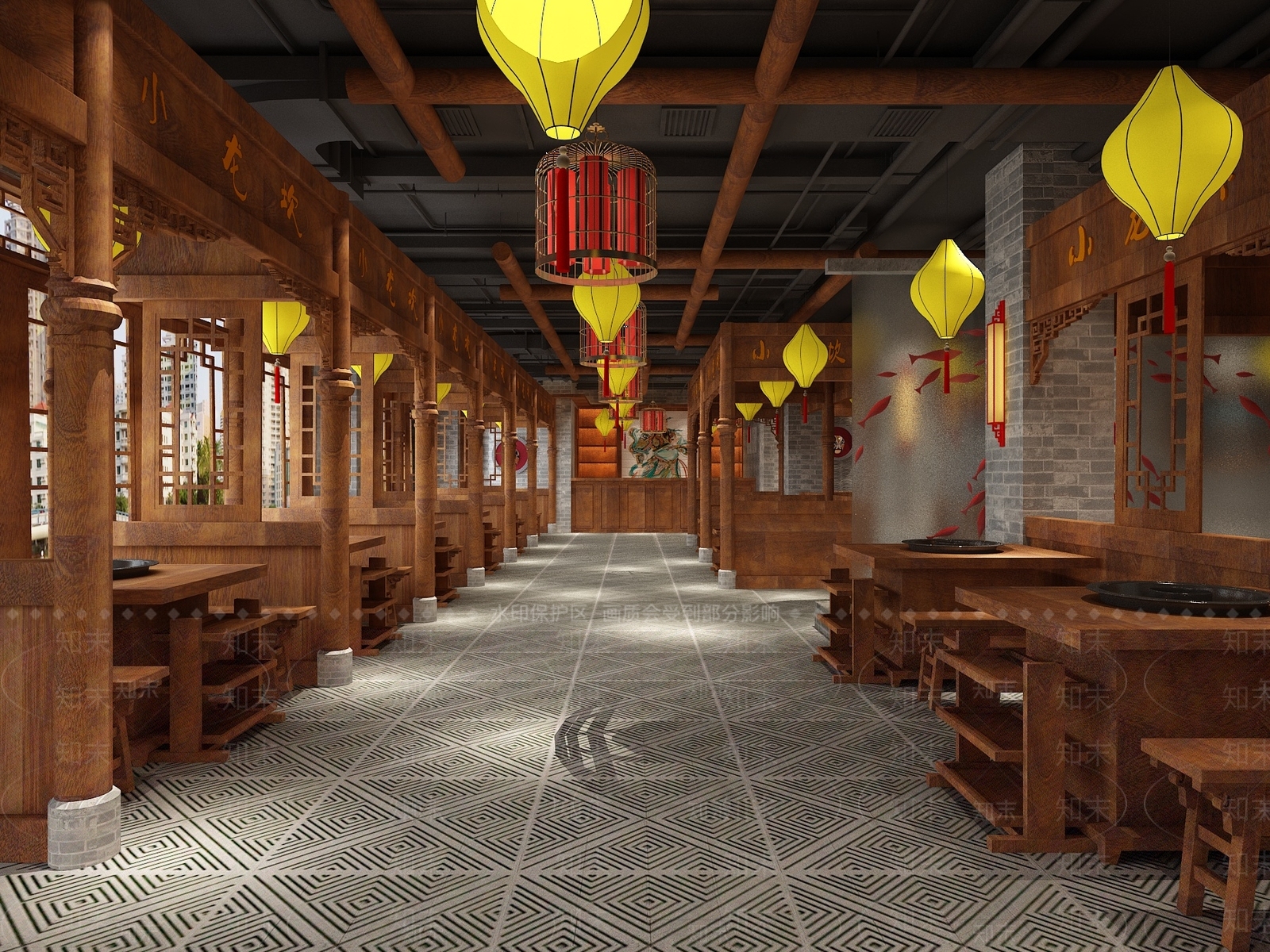 新中式小龙坎火锅店3D模型下载【ID:1119723913】