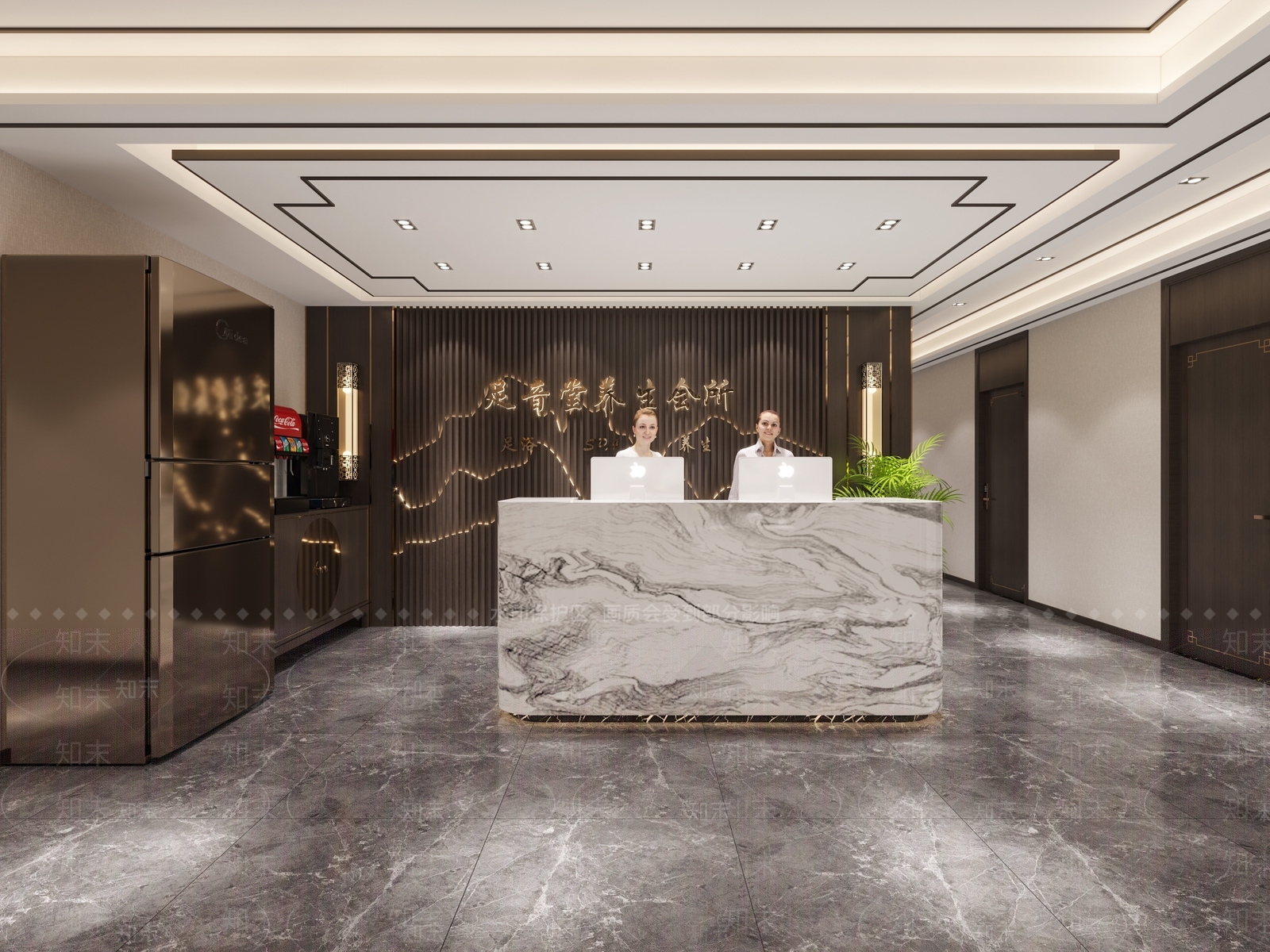 新中式足浴店前台3D模型下载【ID:1119721765】