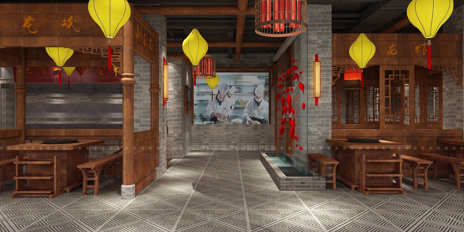 新中式小龙坎火锅店3D模型下载【ID:1119723913】