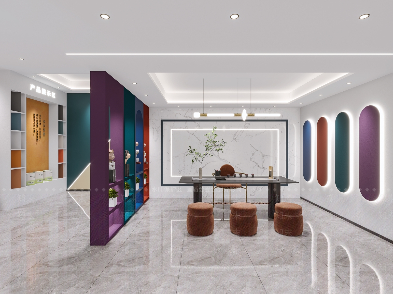 现代艺术漆店3D模型下载【ID:1119724055】