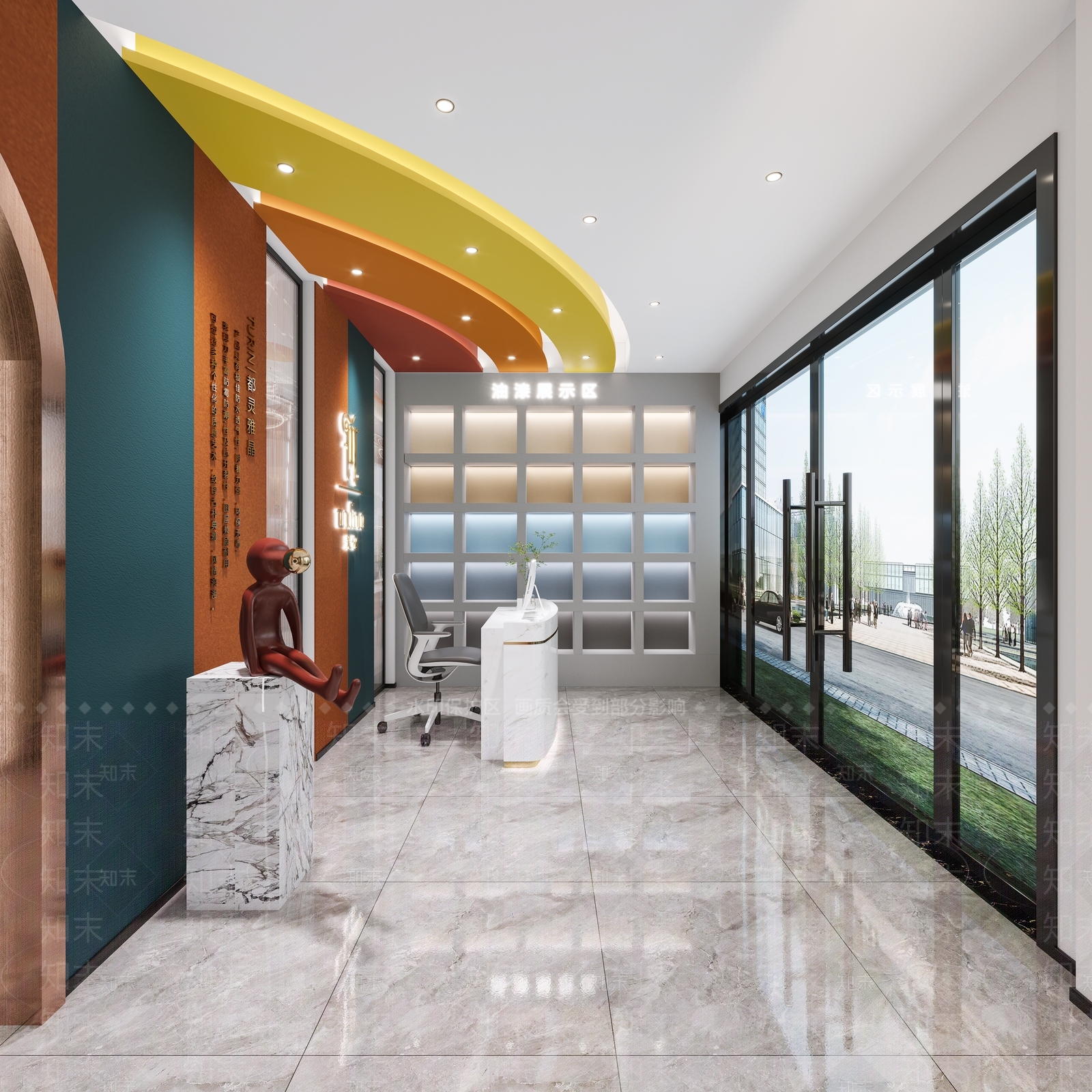 现代艺术漆店3D模型下载【ID:1119724055】