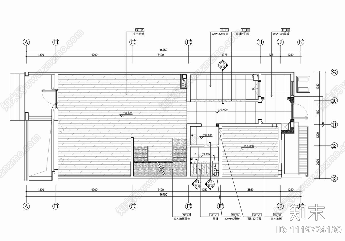 现代简约别墅样板间CAD施工图cad施工图下载【ID:1119724130】