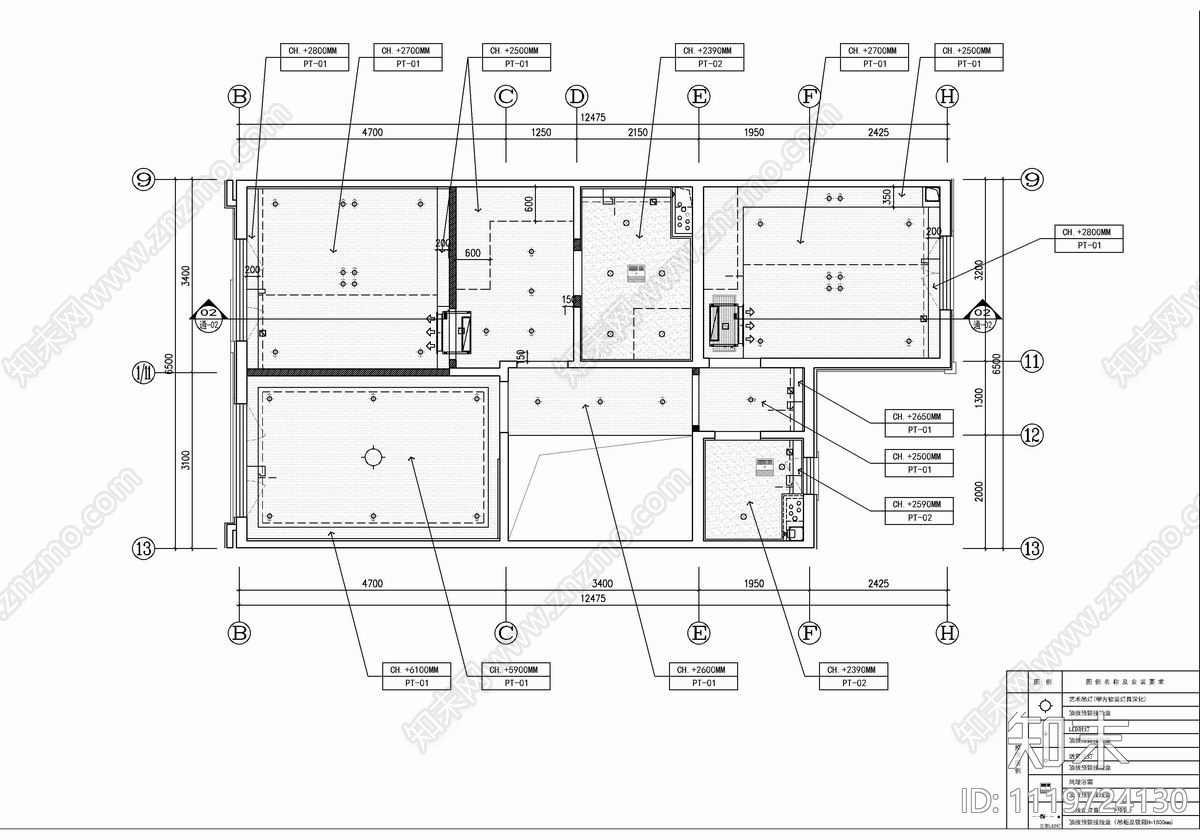 现代简约别墅样板间CAD施工图cad施工图下载【ID:1119724130】