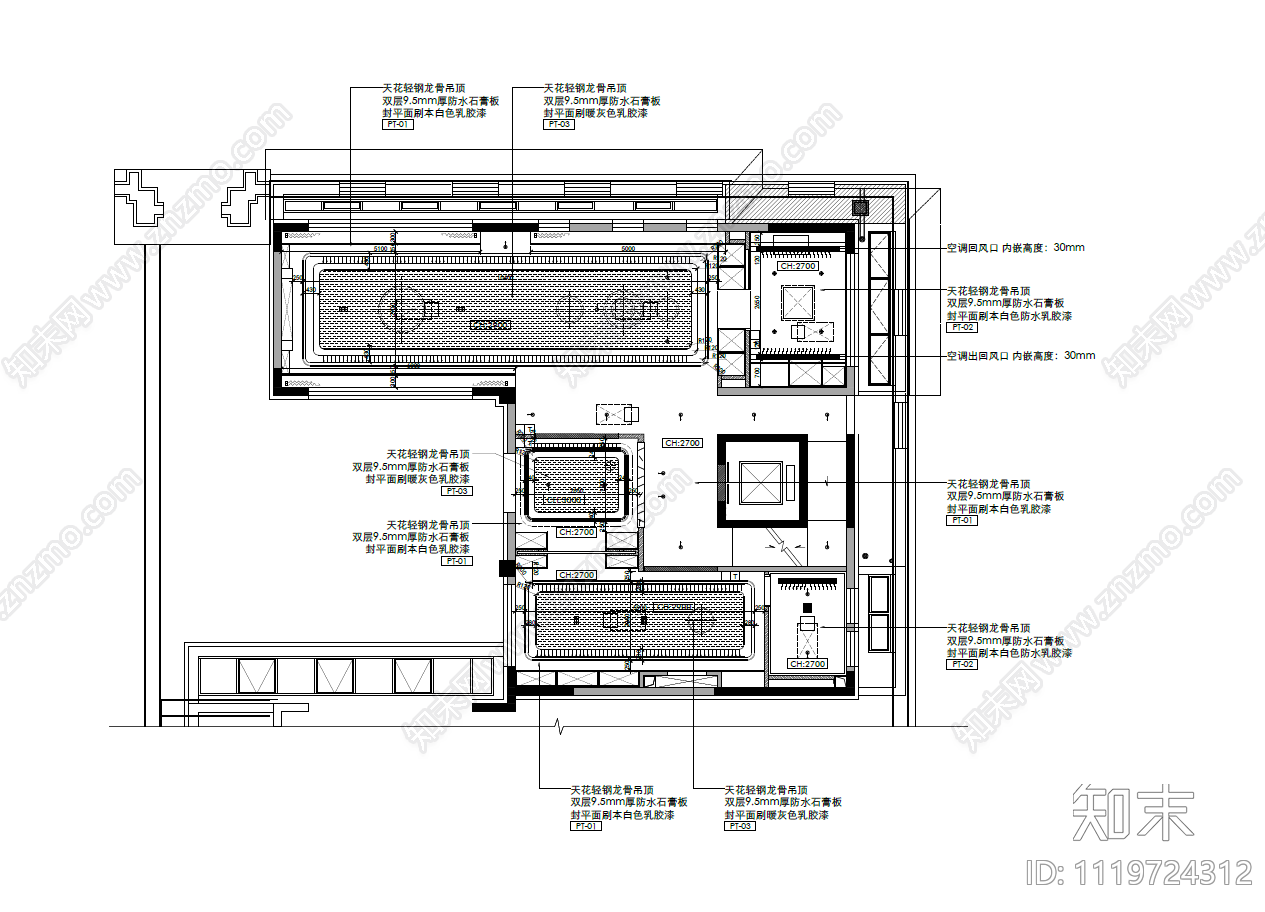 四层别墅样板间CAD施工图cad施工图下载【ID:1119724312】