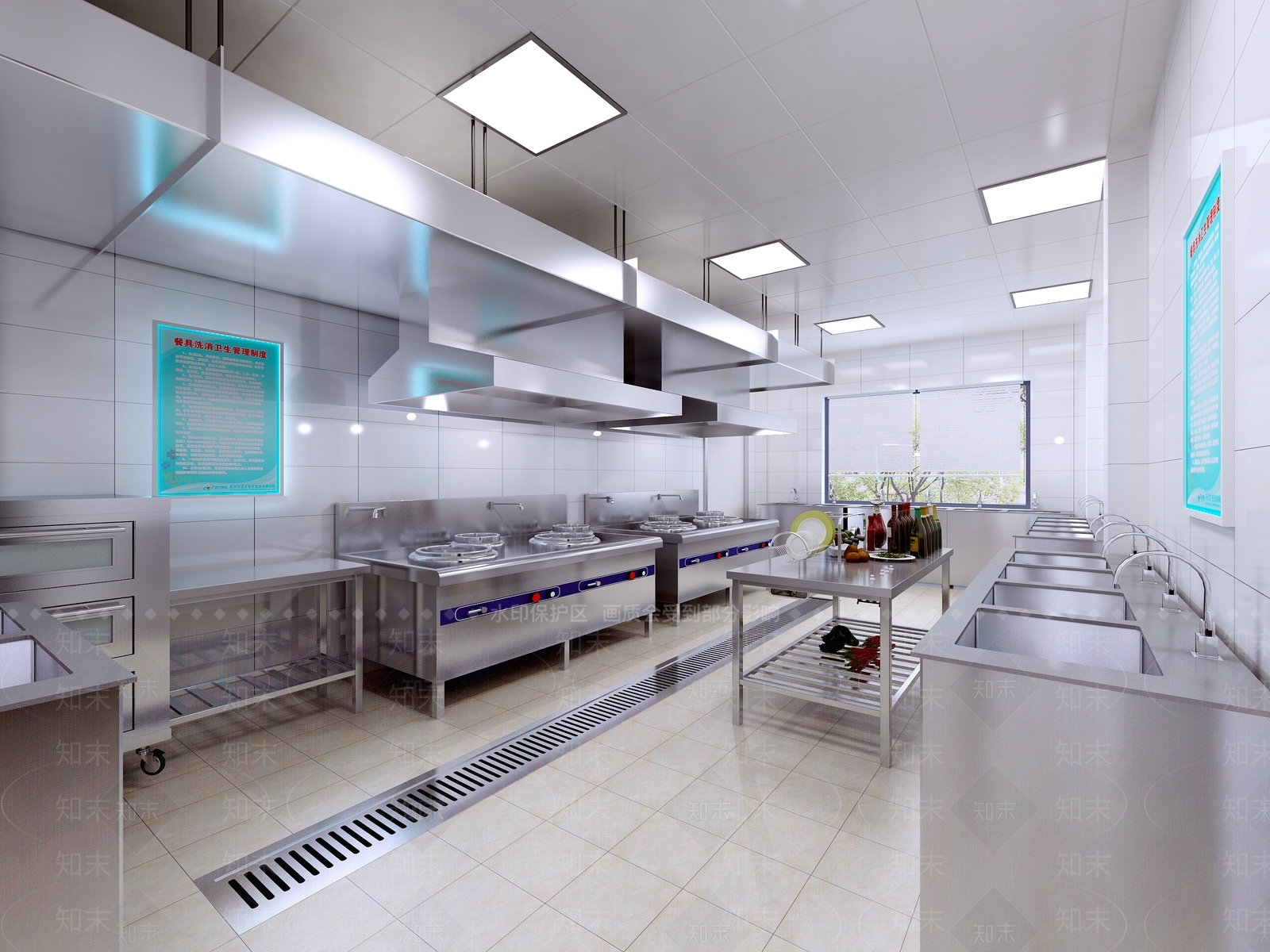 现代食堂肉类加工间3D模型下载【ID:1119724449】