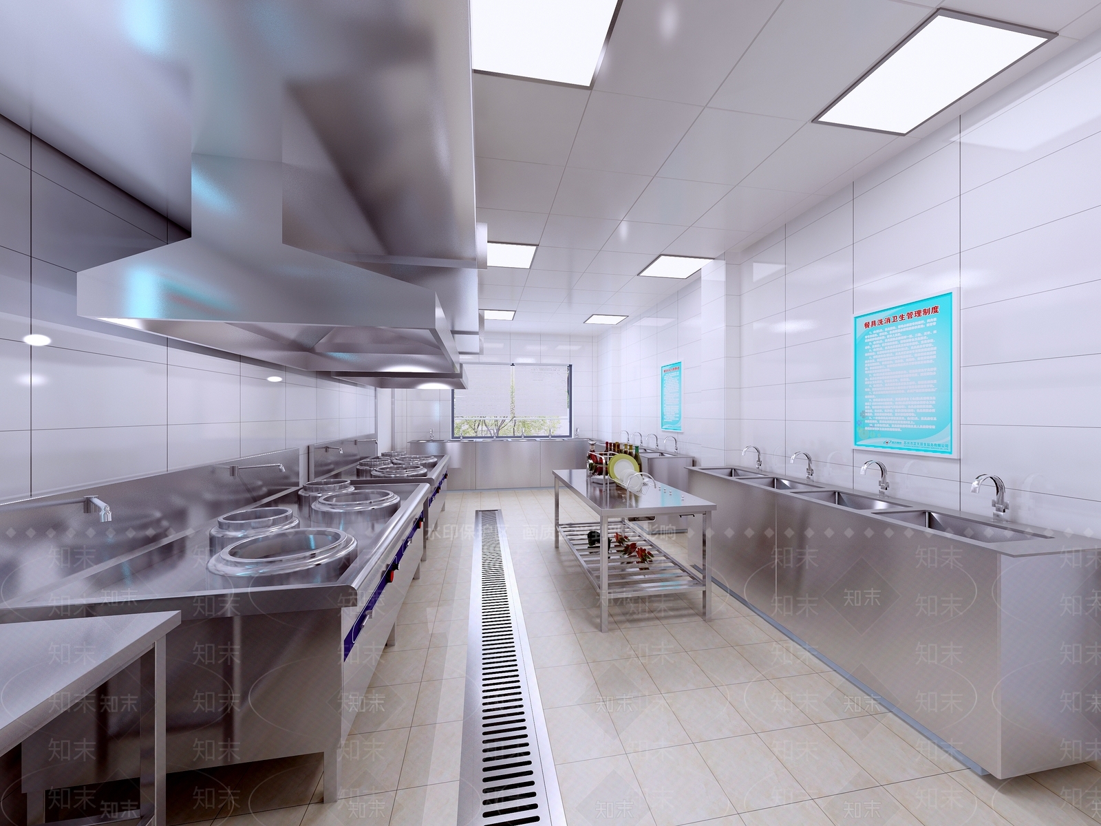 现代食堂肉类加工间3D模型下载【ID:1119724449】