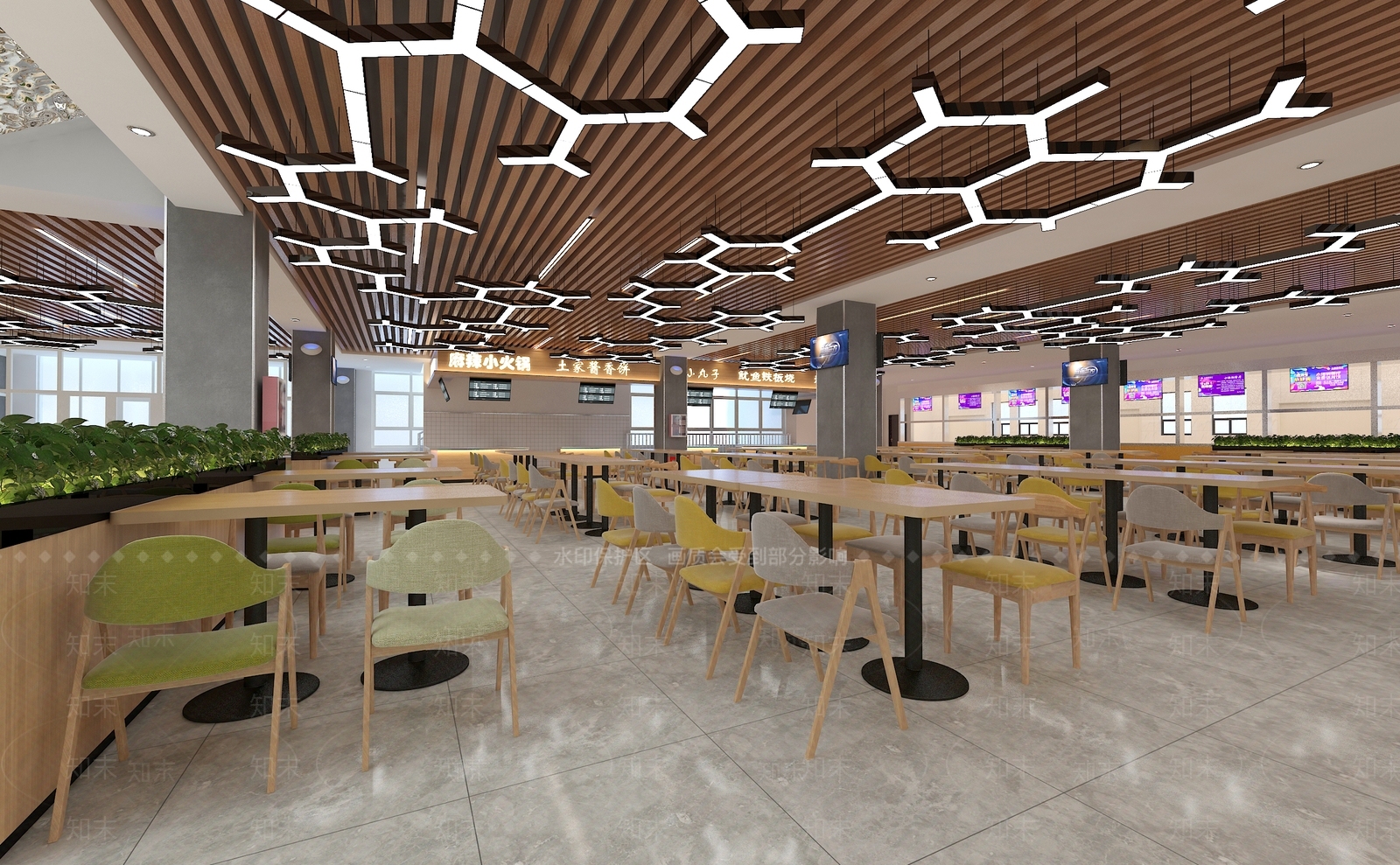 现代高校食堂3D模型下载【ID:1119724827】