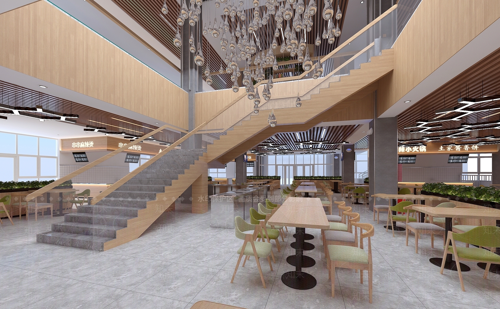 现代高校食堂3D模型下载【ID:1119724827】