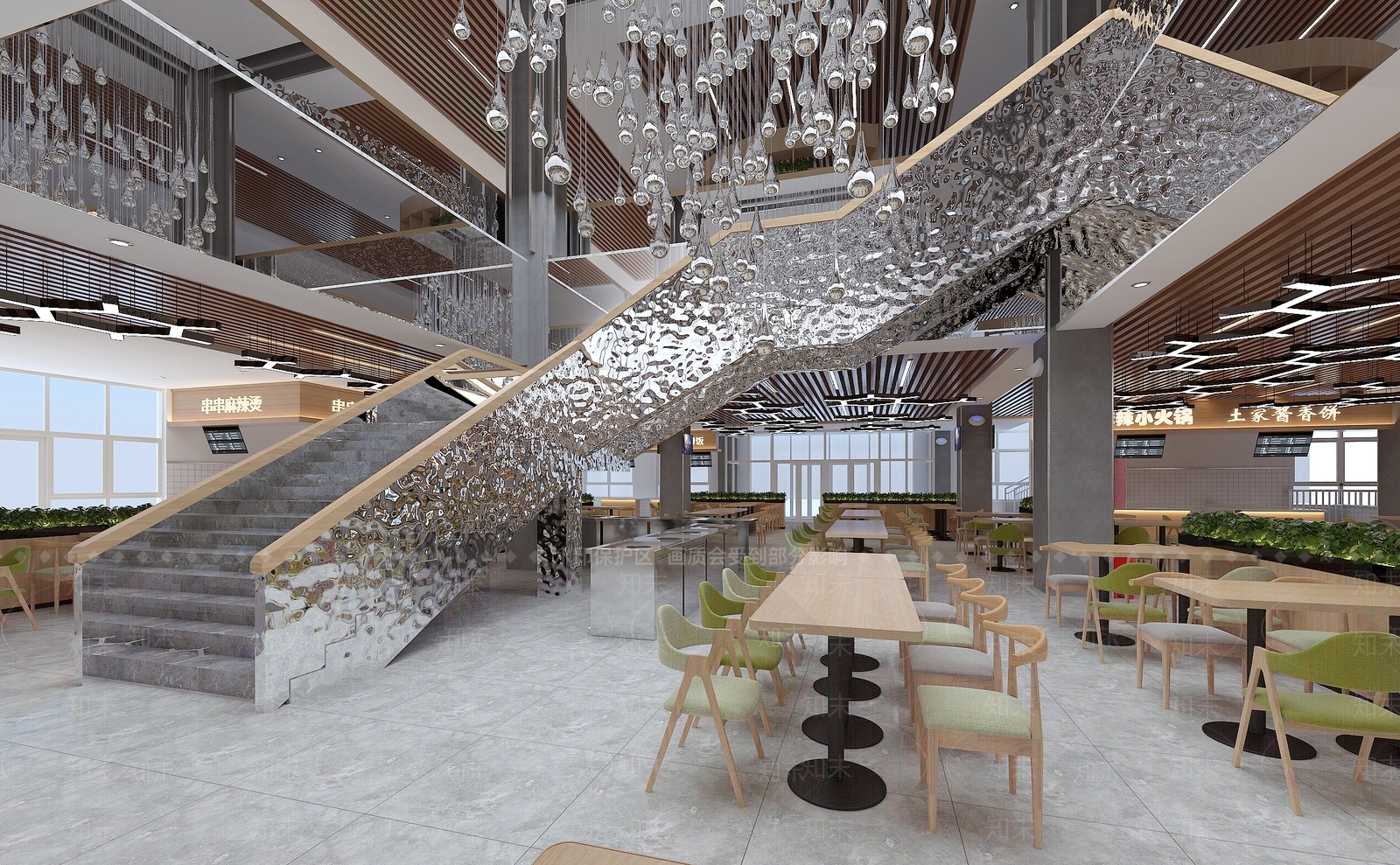 现代高校食堂3D模型下载【ID:1119724827】