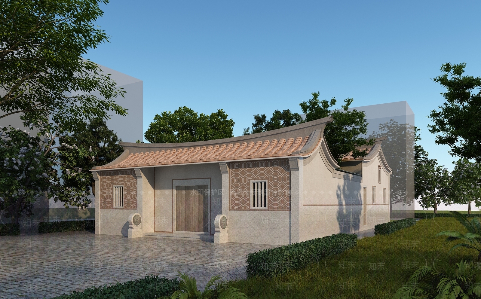 中式闽南四合院3D模型下载【ID:1119725653】