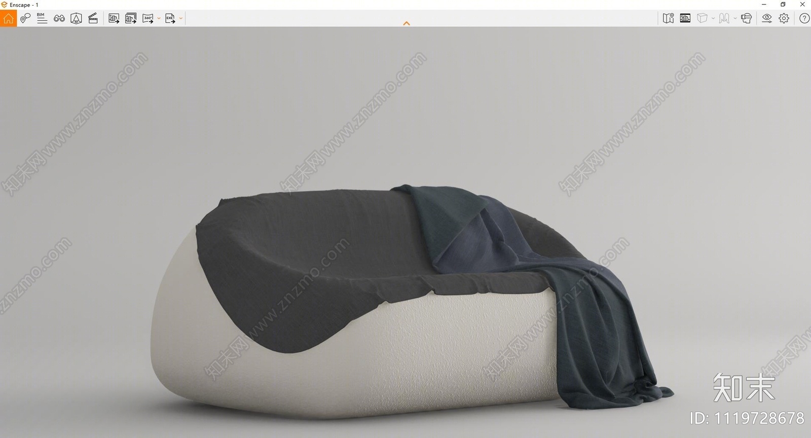 Plust现代懒人沙发SU模型下载【ID:1119728678】