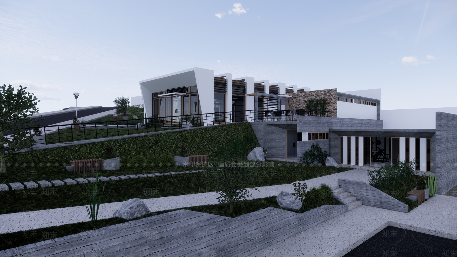 现代体育建筑SU模型下载【ID:1119739944】