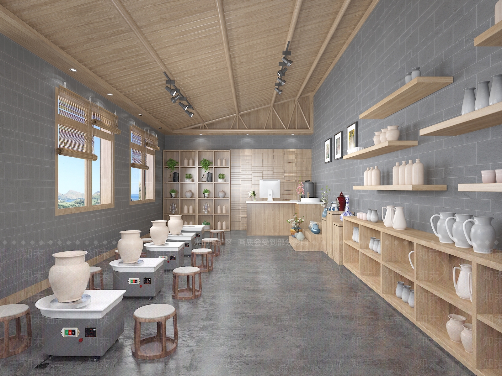 北欧陶艺馆3D模型下载【ID:1119740479】