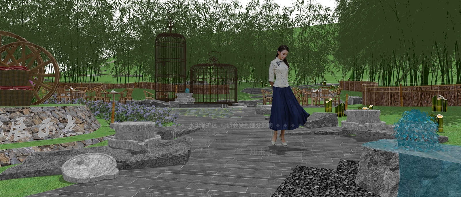 现代公园景观SU模型下载【ID:1119741215】
