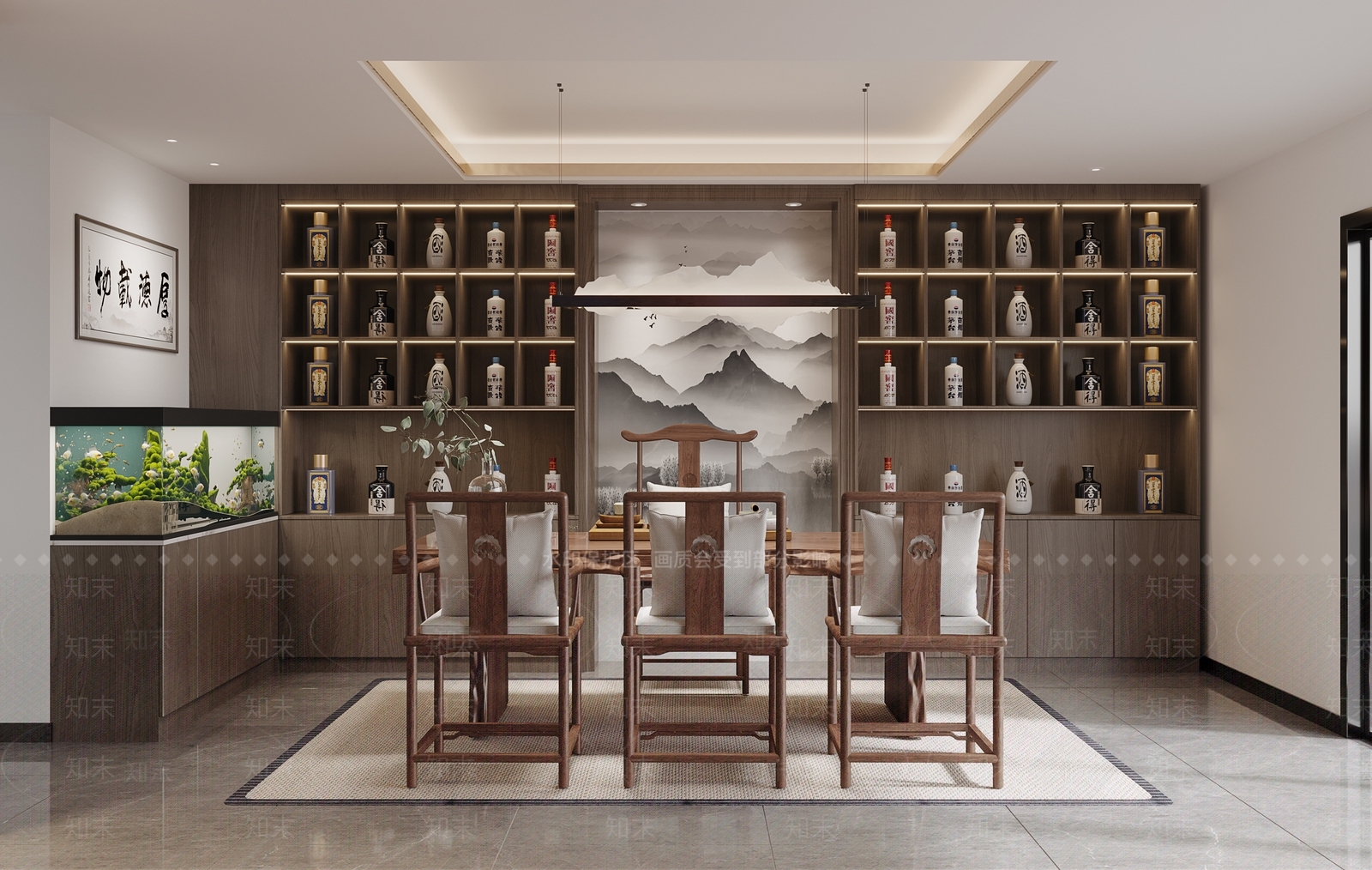 新中式烟酒店3D模型下载【ID:1119756901】