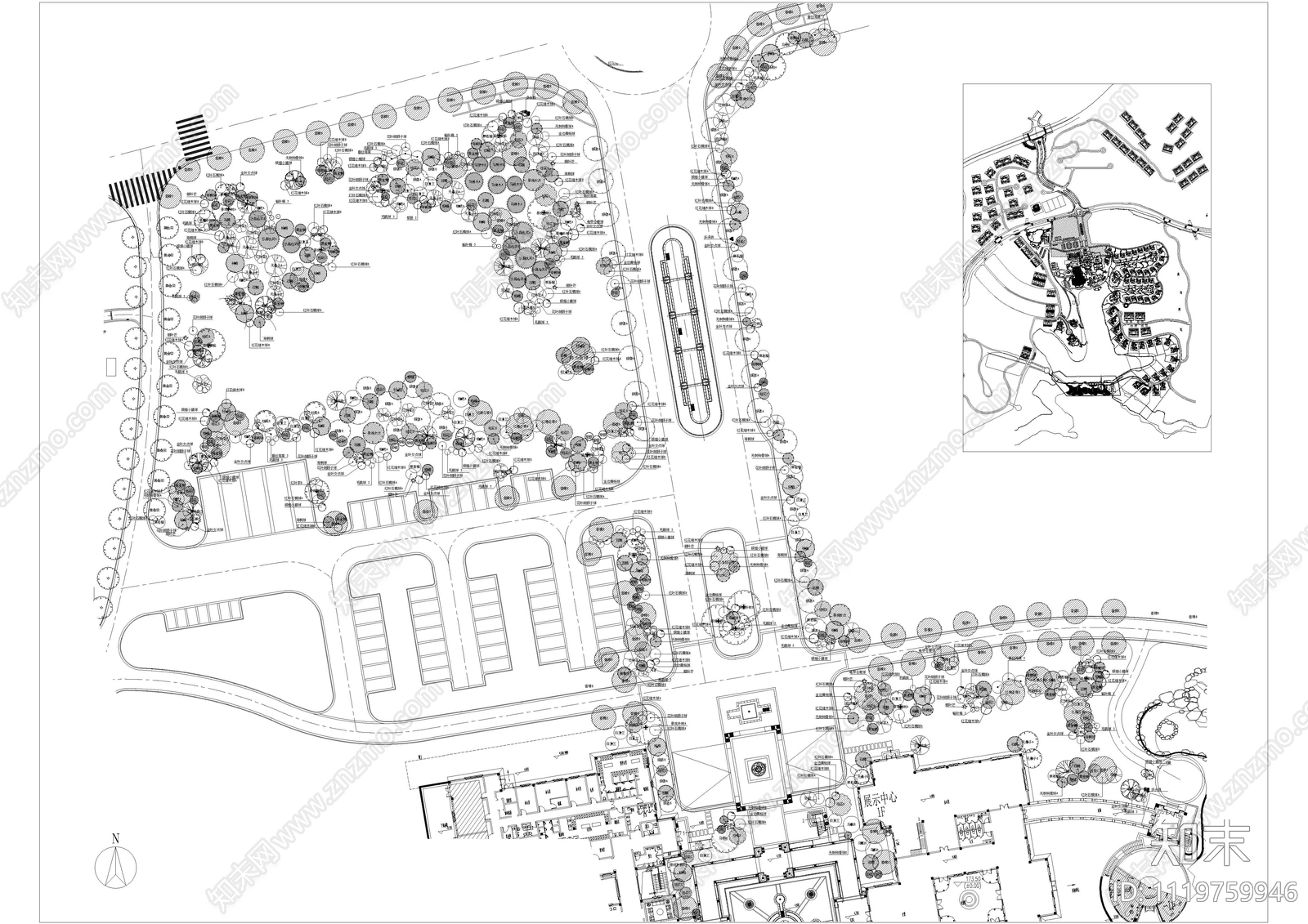 湖北道路展示中心景观以及植物配置施工图下载【ID:1119759946】