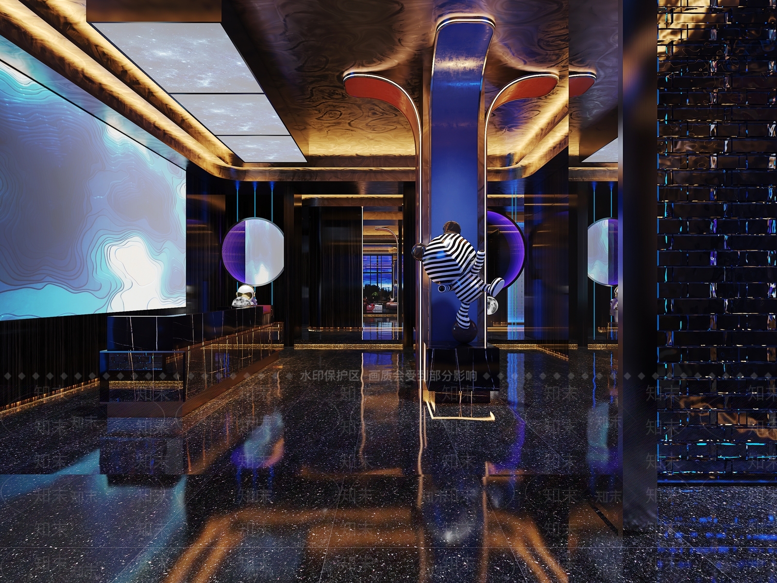 现代足浴店前厅3D模型下载【ID:1119766205】