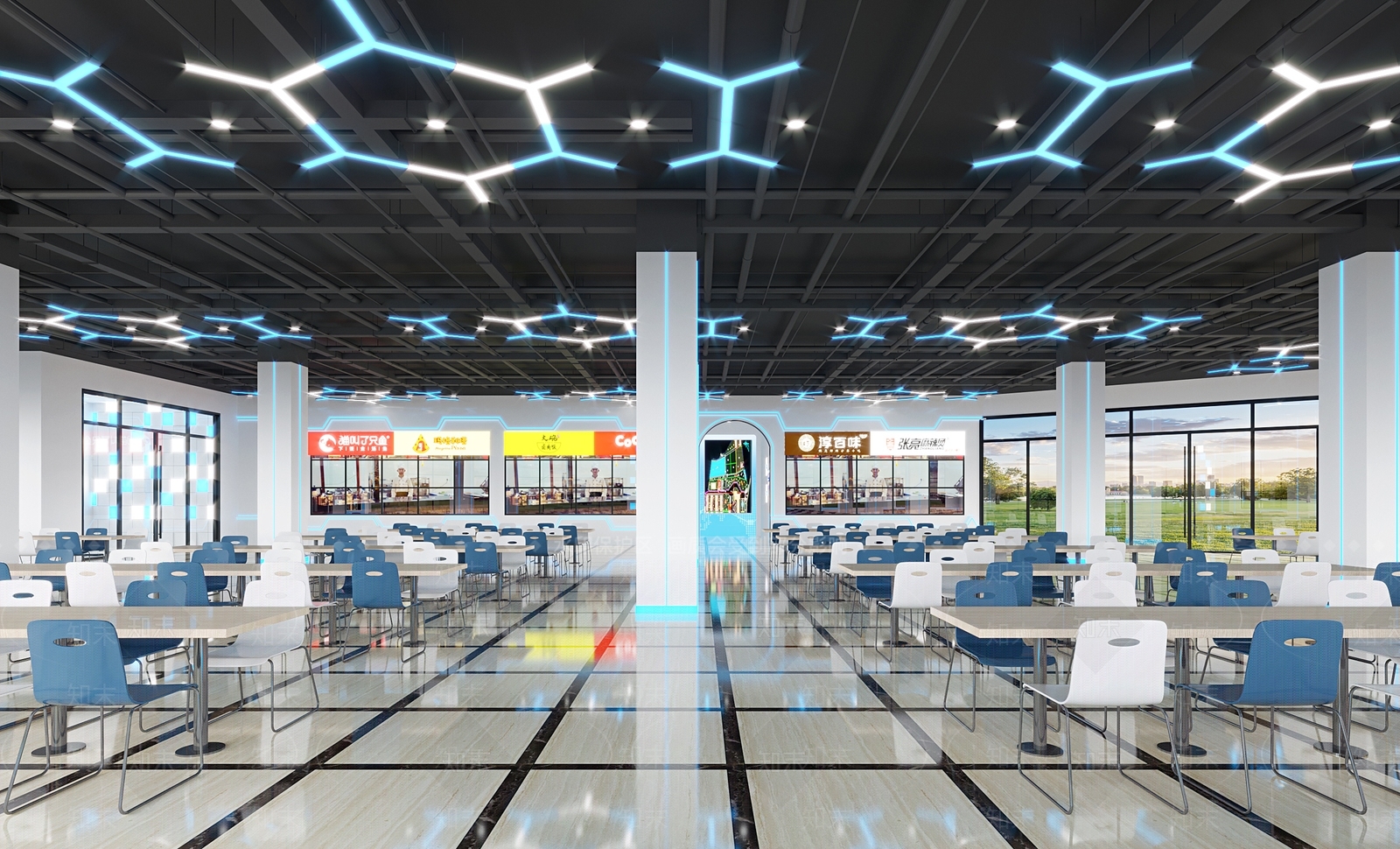 现代食堂3D模型下载【ID:1119767120】