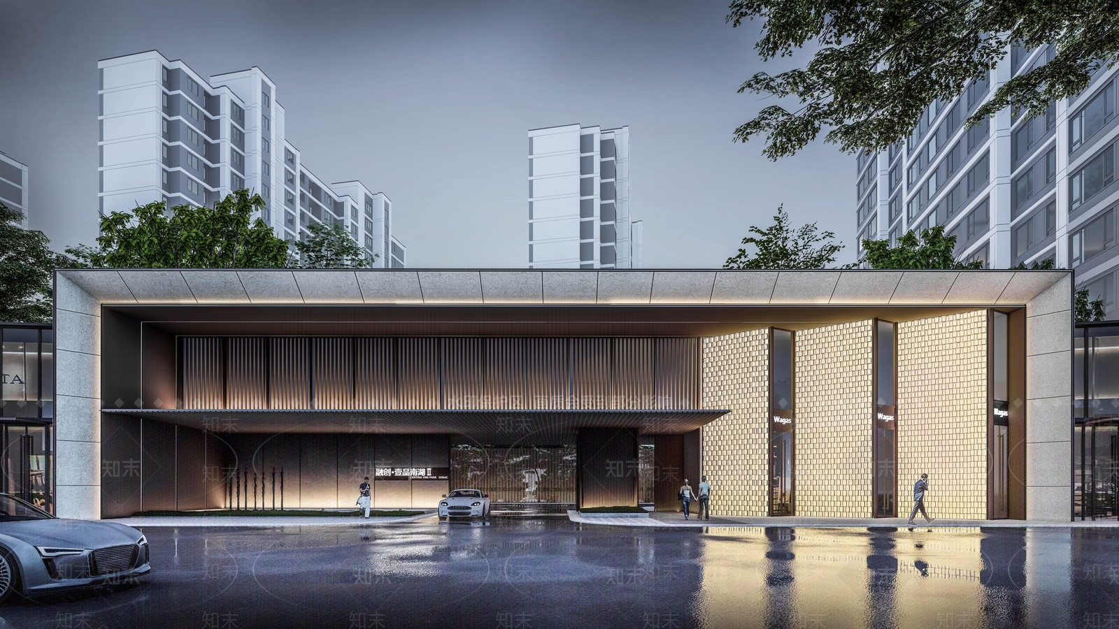现代售楼处建筑SU模型精品下载_SketchUp模型_知末网