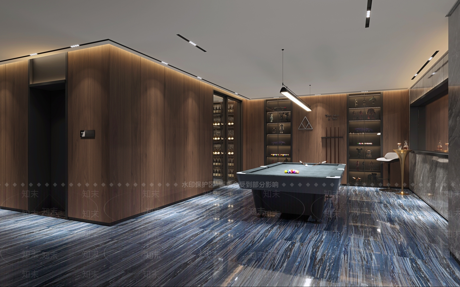 现代台球室3D模型下载【ID:1119780735】
