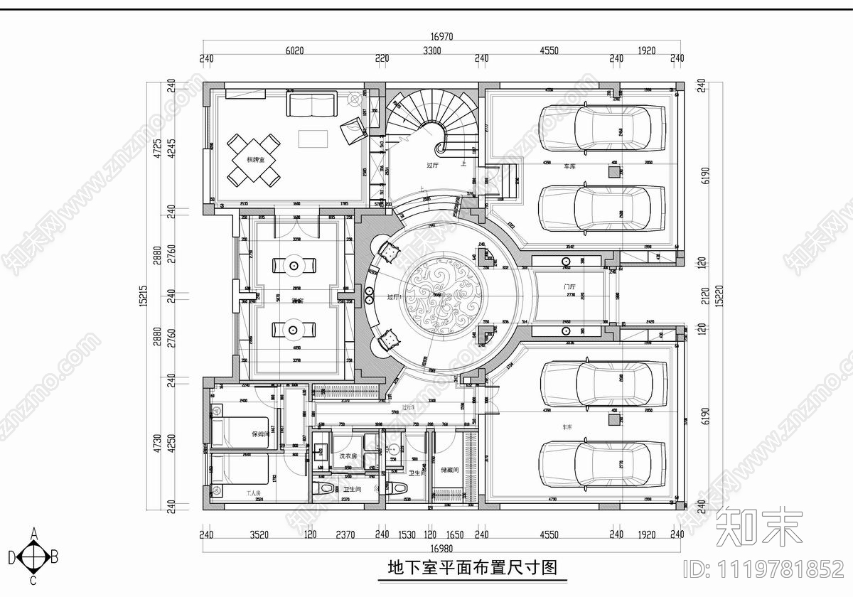 四层别墅私宅CAD设计施工图施工图下载【ID:1119781852】