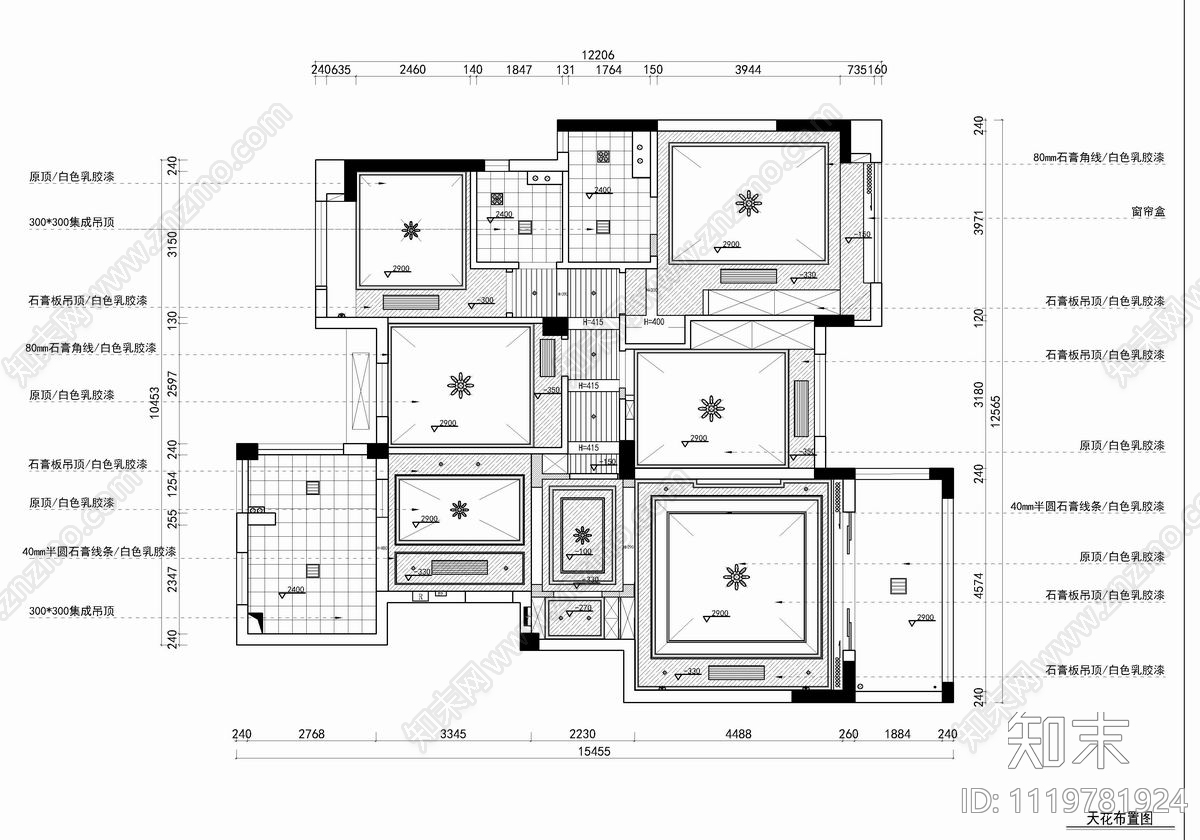 150㎡家装大平层CAD平立面施工图cad施工图下载【ID:1119781924】