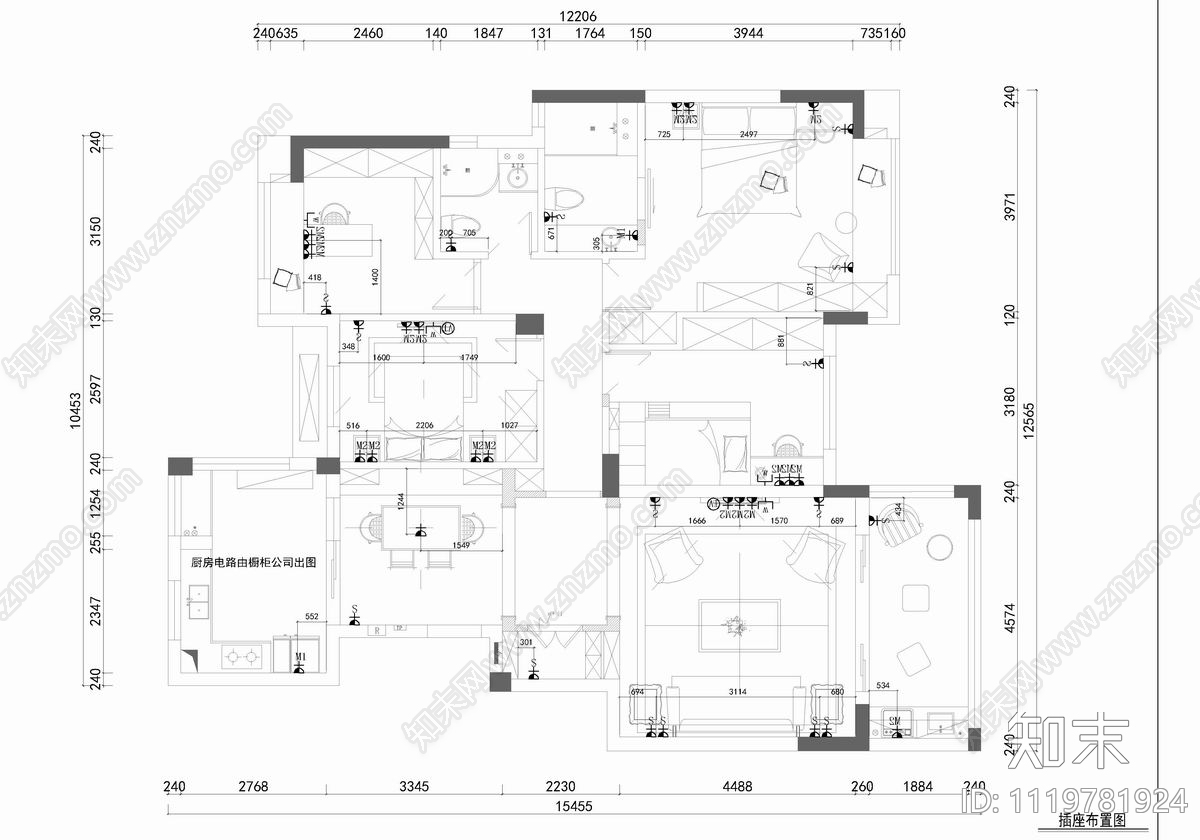 150㎡家装大平层CAD平立面施工图cad施工图下载【ID:1119781924】